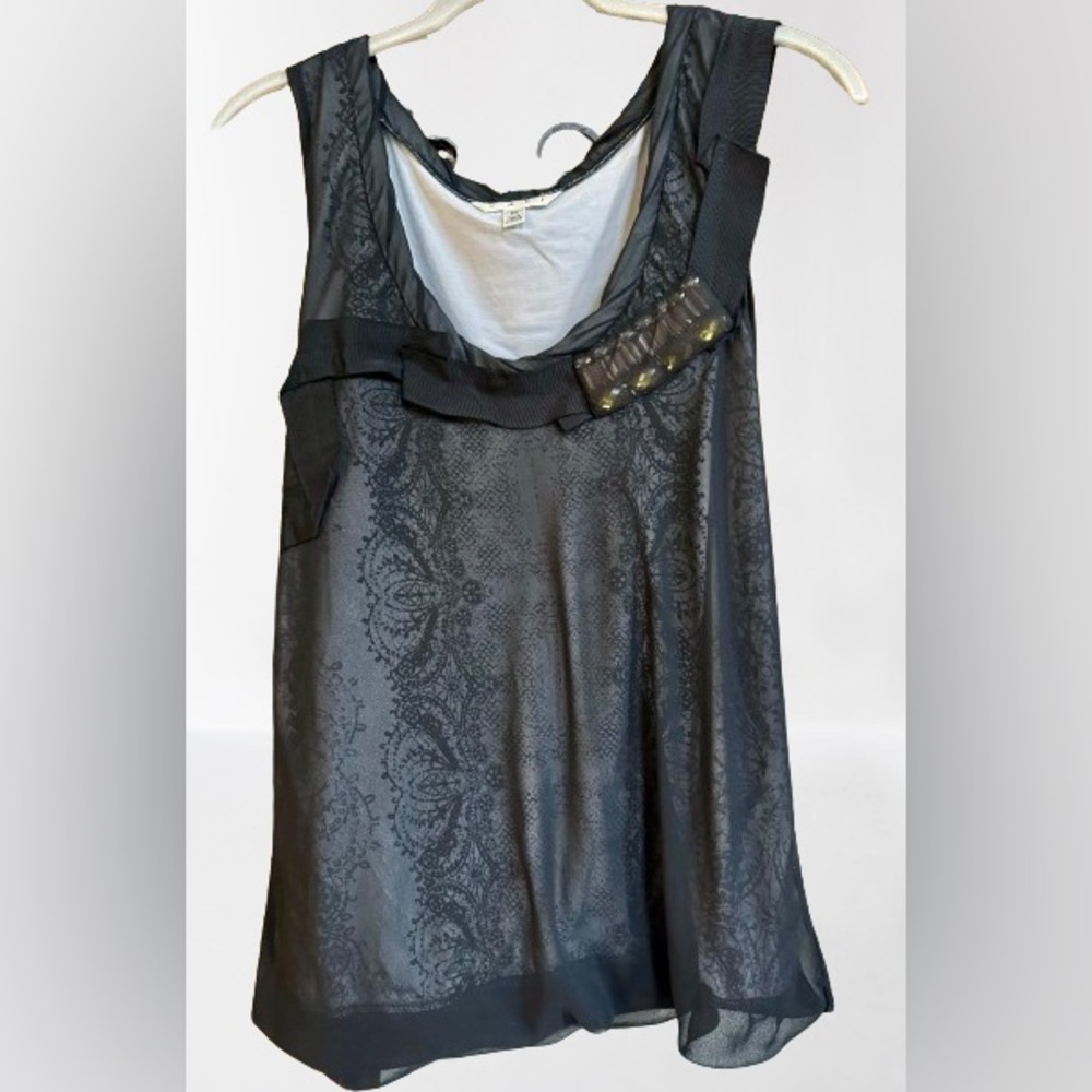 CAbi Black Jewel Layered Sleeveless Tank/Cami Top Medium EUC Like New Mid 2000s